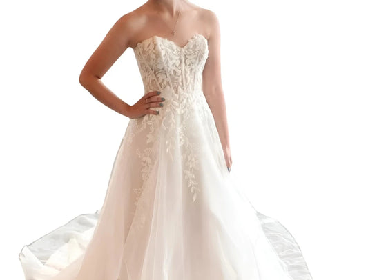 A-Line Wedding Dresses Sweetheart Zipper Court Train